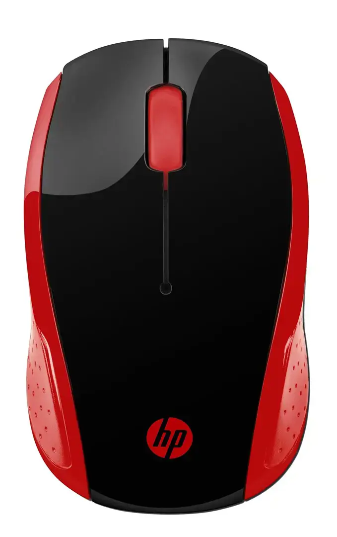 HP belaidė pelė 200 (Empress Red), dvipusė, optinė, RF belaidė, 1000 DPI, juoda, raudona