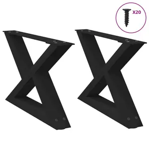 Kavos staliuko kojelės, 2 vnt., juodos, 60x(30-31,3) cm, plienas