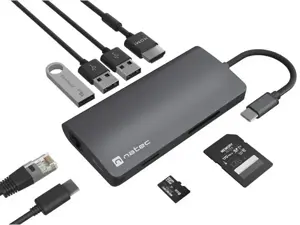 USB-C MULTIPORT ADAPTER 8 IN 1 NATEC FOWLER 2