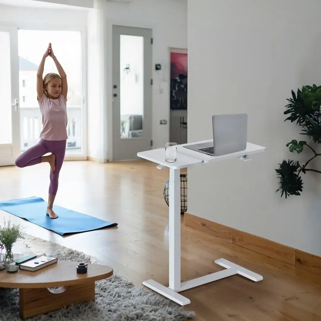 Maclean mobile desk/laptop stand, white, height adjustment 76-109cm, max. 30kg , MC-120 W