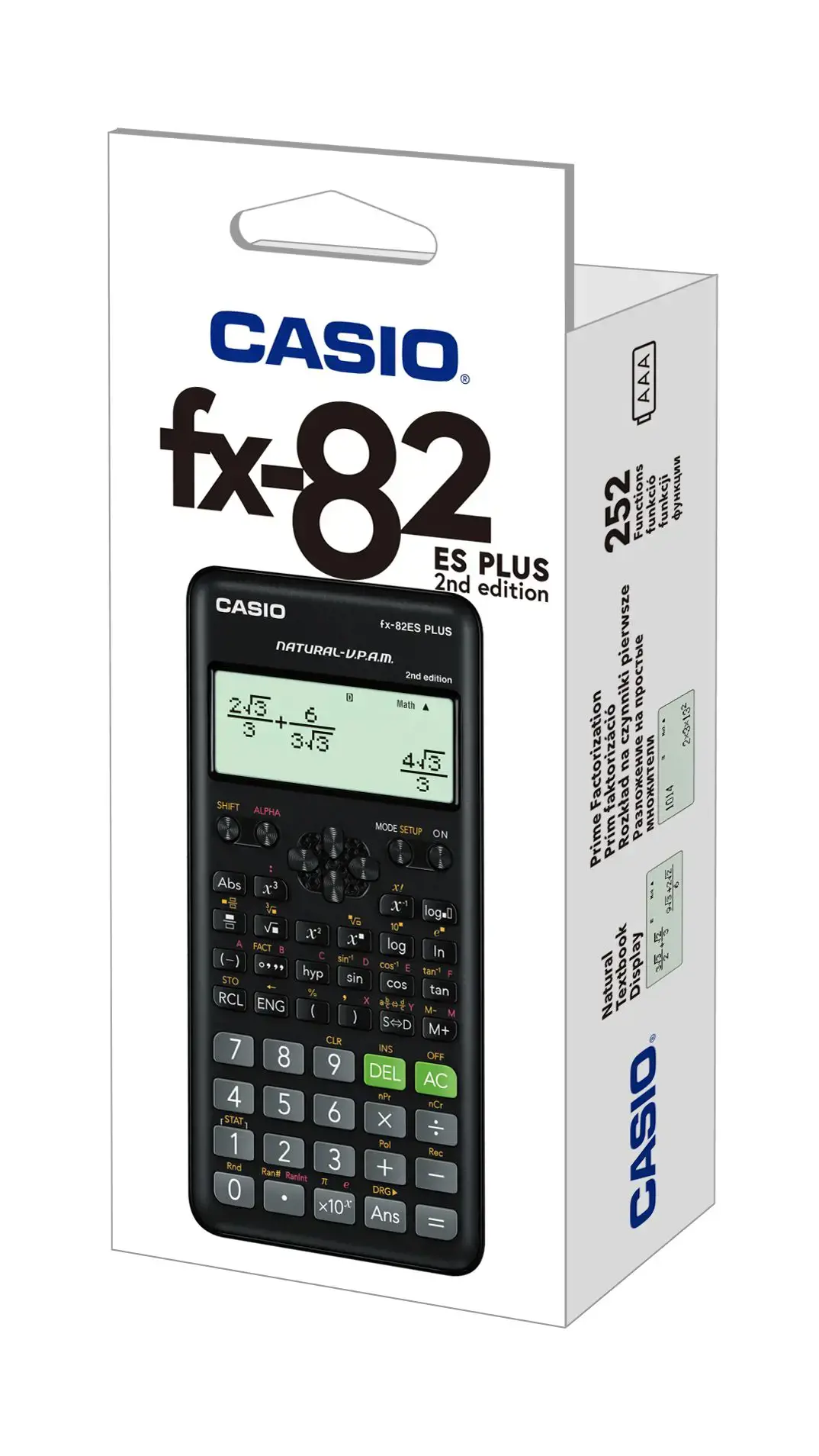 Mokslinis skaičiuotuvas CASIO FX-82ES PLUS II, 80 x 162 x 13.8 mm