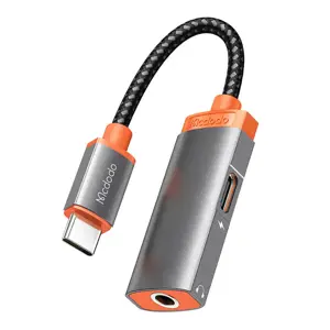 USB-C jungtis su mini lizdu 3,5 m + USB-C adapteris Mcdodo CA-0500, PD 60 W (juodas)