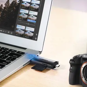 Ugreen 50706, MMC, MicroSD (TransFlash), MicroSDHC, MicroSDXC, RS-MMC, SD, SDHC, SDXC, sidabrinis, USB/Micro-USB, 73,7 mm, 21,5 mm, 11,6 mm