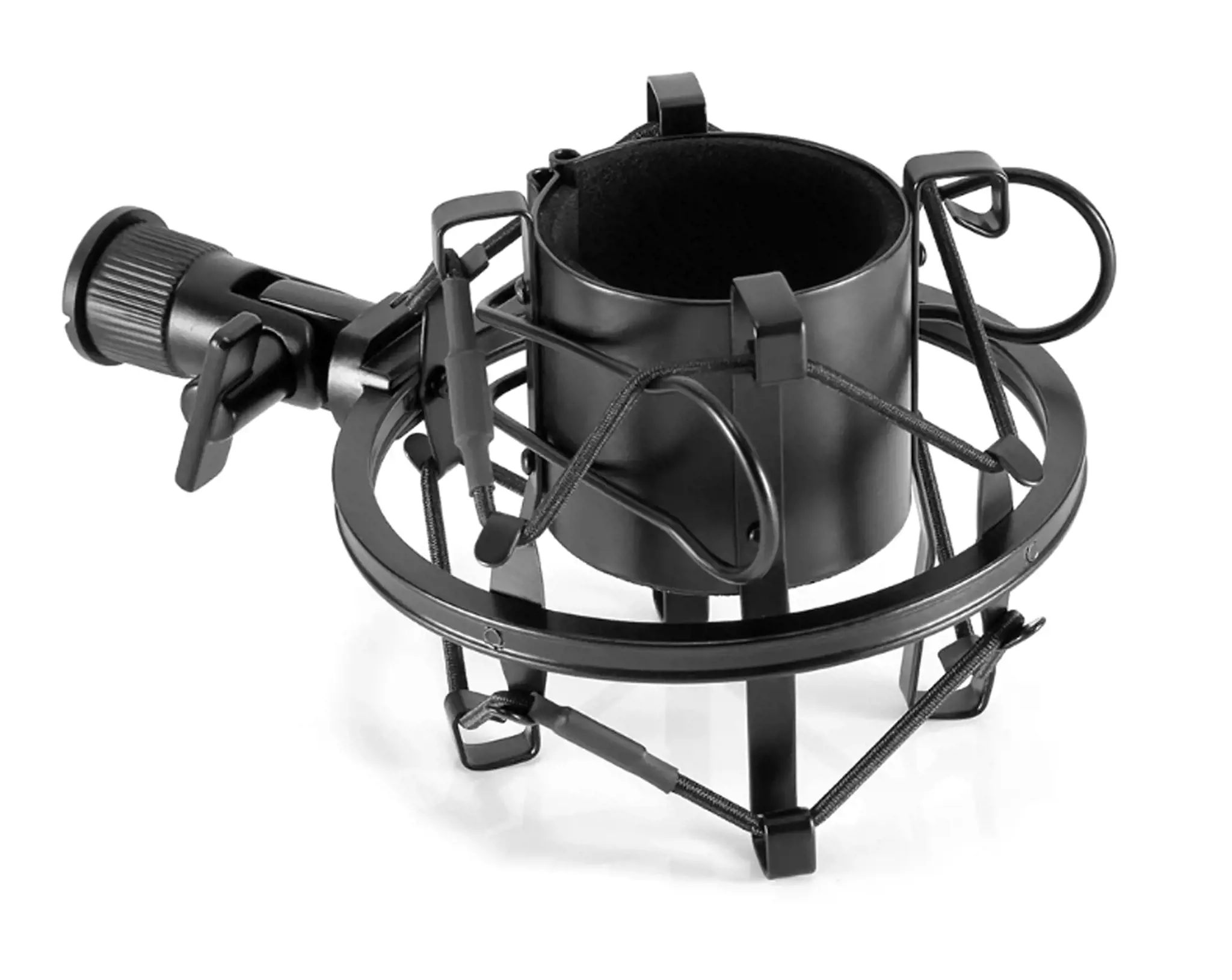 "Varr Gaming" smūgiams atsparus krepšelis mikrofonams, Tinka 45-50 mm skersmens mikrofonams, tvirtinimo 5/8" sriegis, kampo reguliavimas su fiksavimo varžtu, Pastaba Mikrofonas neįtrauktas2, mikrofono smūgiams atsparus laikiklis, bet koks prekės ženklas, juodas, 5/8", 4,5 cm, 5 cm