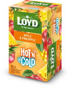 Vaisinis arbatos gėrimas LOYD HOT&COLD obuolių ir ananasų skonio, 15x2 g