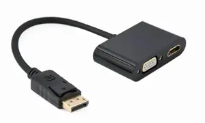GEMBIRD DisplayPort vyriškos ir HDMI moteriškos lyties + VGA moteriškos lyties adapterio kabelis, j…