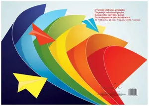Spalvotas popierius SMLT, A3, dvipusis, 80 g/m2, 16 lapų