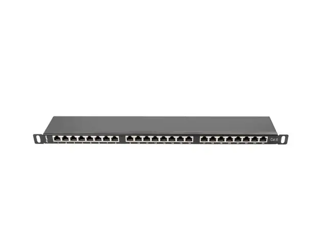 LANBERG PPS6-0024-B Lanberg Patch Panel 24 prievadų 0,5U, kat. 6, ekranuota, juoda