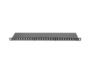 LANBERG PPS6-0024-B Lanberg Patch Panel 24 prievadų 0,5U, kat. 6, ekranuota, juoda