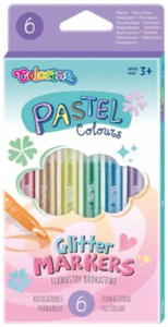 Flomasteriai COLORINO Pastel, 6 blizgios spalvos