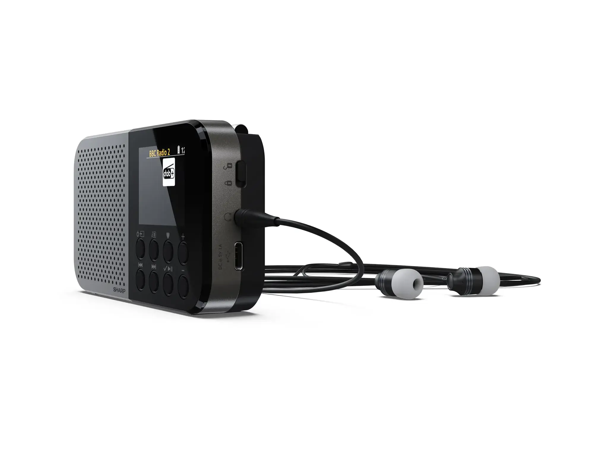 Sharp OSAKA Pocket/Handheld Portable Digital Radio | DR-P520(GY) | Bluetooth