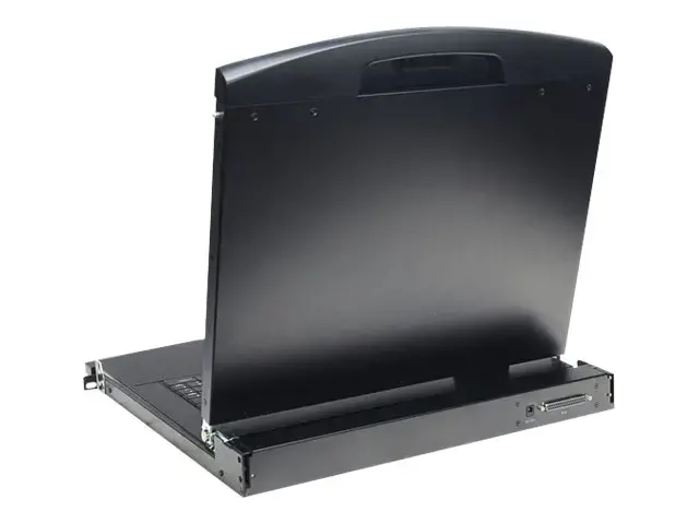 DIGITUS modulinė 48,3 cm 19 colių TFT konsolė su 8 KVM prievadais JAV klaviatūra RAL 9005 juoda spalva