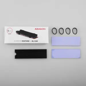 "AXAGON CLR-M2L6" pasyvusis - M.2 SSD, 80 mm SSD, ALU korpusas, silikoninės šiluminės pagalvėlės, aukštis 6 mm