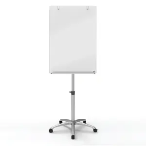 Mobilusis stiklinis konferencijų stovas NOBO Brilliant White
