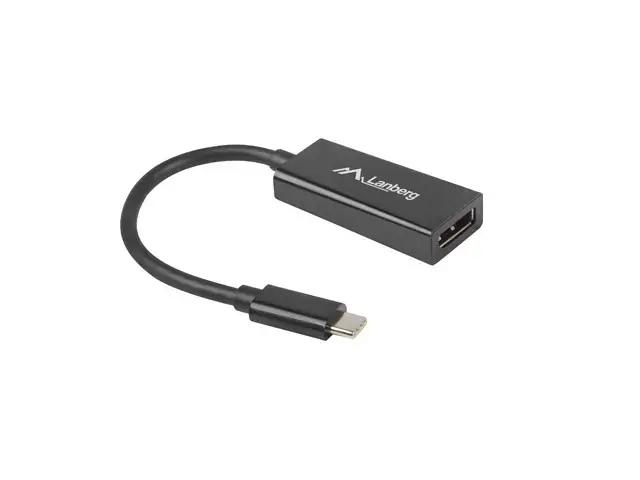 LANBERG AD-UC-DP-01 "Lanberg" adapteris USB TYPE-C(M)-Displayport(F) 15 cm juodas