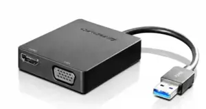 "Lenovo" universalus USB 3.0 į VGA/HDMI, USB Type-A, moteriškas, vyriškas, juodas, CB, FCC, ICES, C…