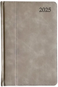Kalendorius PREMIER PLUS  2025, PU, A5, šviesi kakava