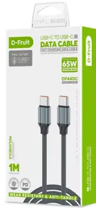 "D-Fruit" kabelis USB - C-USB-C 1 m, pilkos spalvos (DF440C)