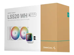 "DeepCool LS520 WH", "viskas viename" skysčio aušintuvas, 12 cm, 500 aps/min, 2250 aps/min, 32,9 dB, 85,85 cfm