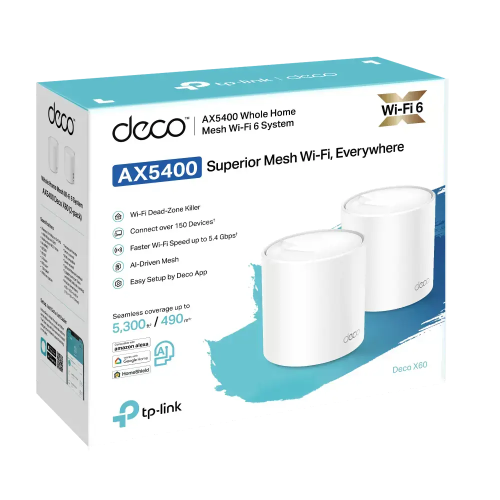 "TP-Link AX3000 Whole Home Mesh Wi-Fi 6 System", balta, vidinė, maitinimo, būsenos, 0 - 40 °C, -40 - 70 °C, 10 - 90 %