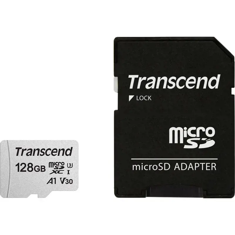 TRANSCEND 128GB UHS-I U3A1 microSD su adapteriu