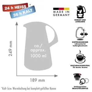 ROTPUNKT Thermos jug, 1.0 l slate grey (anthracite)