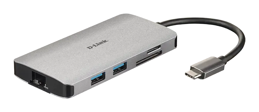 D-Link DUB-M810, laidinis, USB 3.2 Gen 1 (3.1 Gen 1) Type-C, 100 W, IEEE 802.3, IEEE 802.3ab, IEEE 802.3u, IEEE 802.3x, sidabrinis, MicroSD (TransFlash), SD, SDHC, SDXC