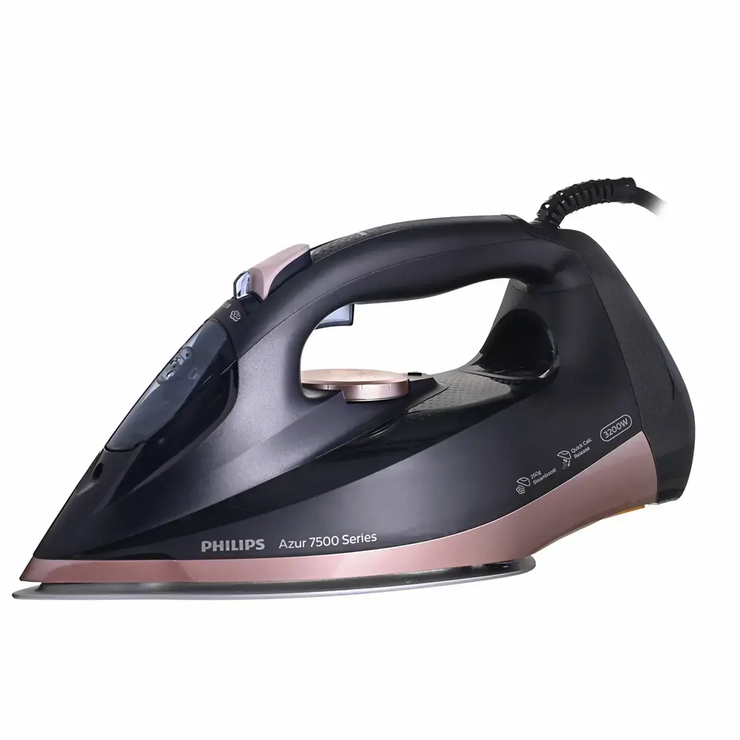 "Philips" 7510/80, sausas ir garų lygintuvas, "SteamGlide Elite" padas, 2 m, juodas, 55 g/min, 0,3 l
