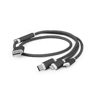GEMBIRD CC-USB2-AM31-1M Gembird USB įkrovimo kombinuotas 3-in-1 kabelis, juodas, 1 m