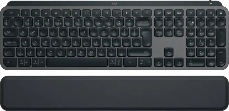 "Logitech MX Keys S", pilno dydžio (100 %), "Bluetooth", žirklinis klavišų jungiklis, QWERTY, šviesos diodas, grafito spalvos