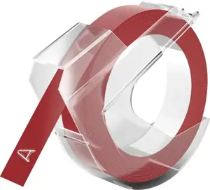 Dymo 3D etiketė 9 mm, 3 m, blizgi, raudona