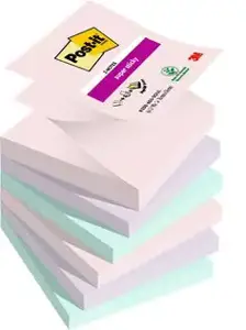 Lipnūs lapeliai Post-it Super Sticky Z, Soulful Colour, 76 mm x 76 mm, 6 vnt./pak.