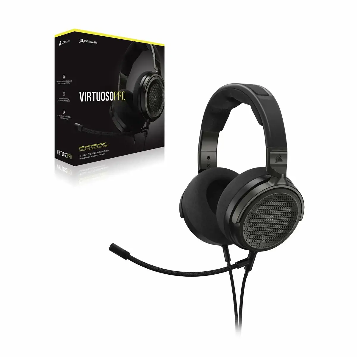 Ausinės su mikrofonu "Corsair Virtuoso Pro Black