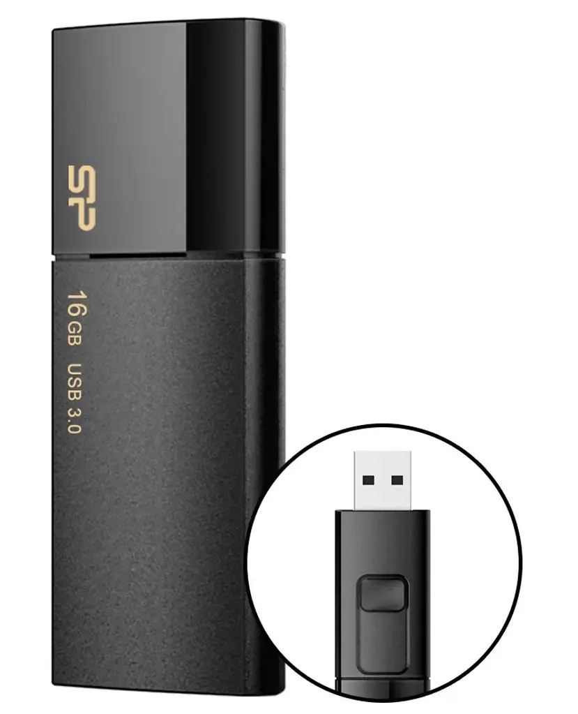 "Silicon Power Blaze B05", 16 GB, A tipo USB, 3.2 Gen 1 (3.1 Gen 1), skaidrių, 9,2 g, juoda