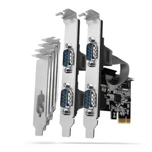 PCI-Express kortelė su keturiais 250 kbps serijos prievadais. ASIX AX99100. Standartinė ir žemo pro…