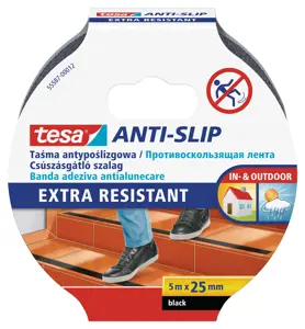 Slydimą mažinanti juosta TESA Anti-Slip Tape, 25mm x 5m, juoda