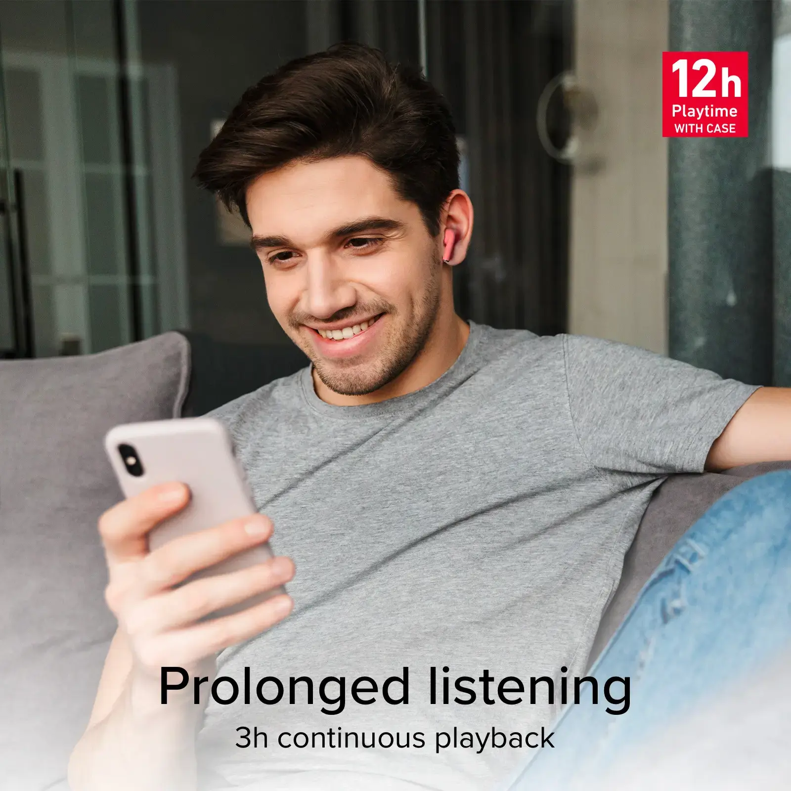 SBS wireless earbuds Go Pods TWS, red