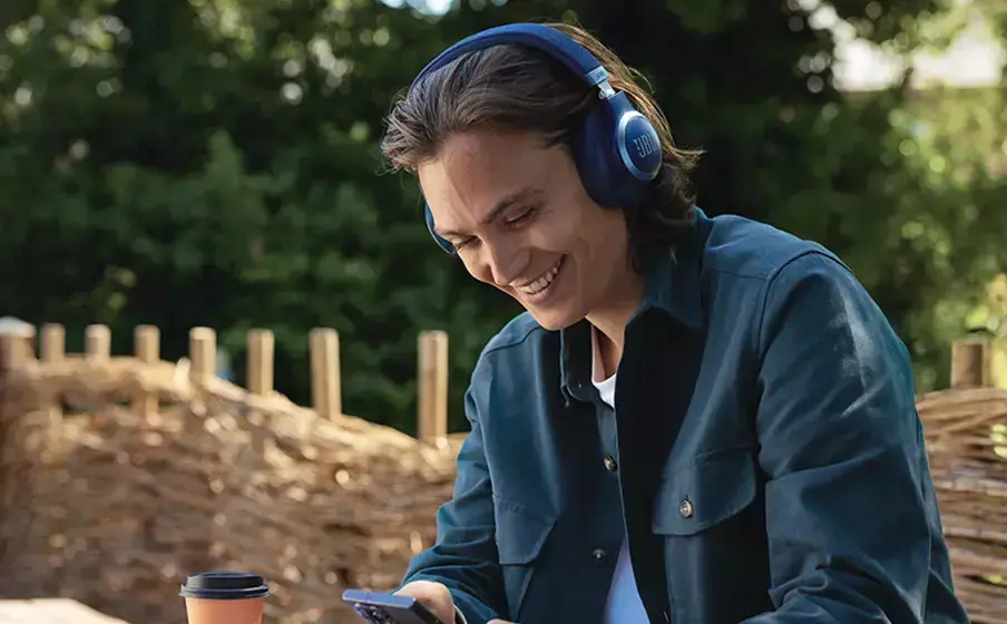 JBL belaidės ausinės "Live 770NC", mėlynos spalvos