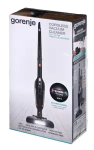 "Gorenje" dulkių siurblys SVC144FBK Akumuliatorinis darbinis, rankinis ir rankinis, 14,4 V, Veikimo laikas (maks.) 38 min, Juodas, Garantija 24 mėn., Akumuliatoriaus garantija 12 mėn.