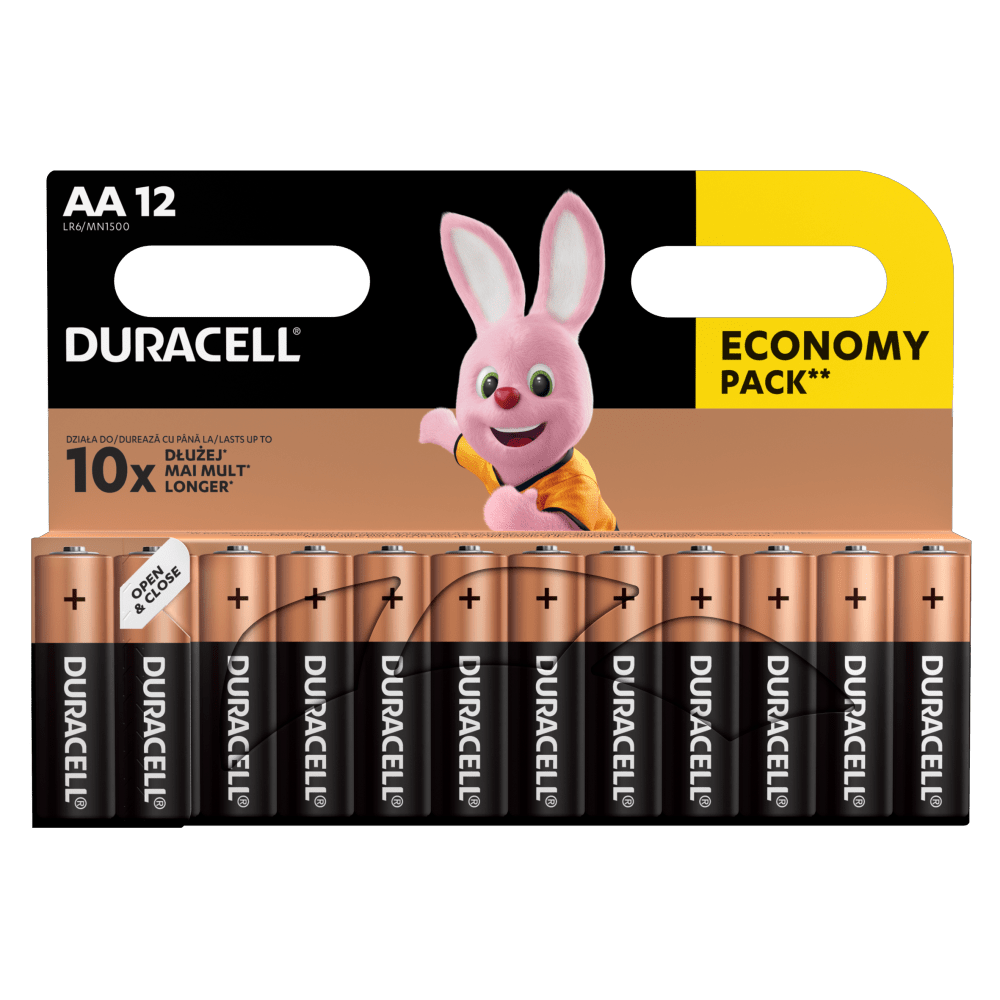 Duracell 5000394203334, Vienkartinė baterija, AA, šarminė, 1,5 V, 12 vnt., juoda, bronzinė