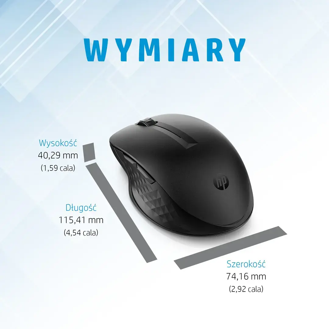 HP 435 Wireless Mouse - Multi-Device, Dual-Mode - Black, Left handed
