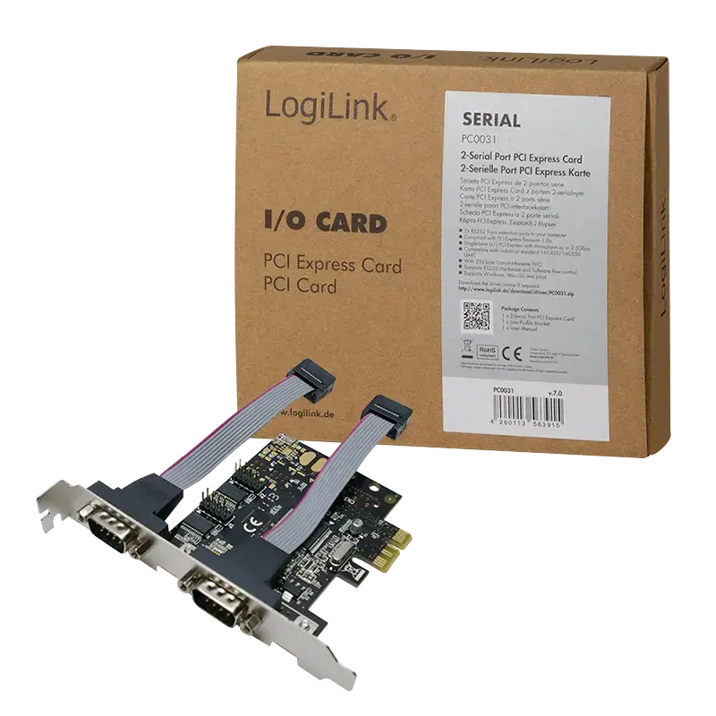 "Logilink" 2 x nuoseklioji (COM) PCIe