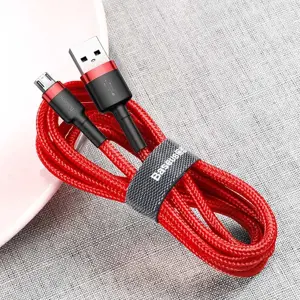 Baseus Cafule Cable Durable Nylon Braided Wire USB | micro USB QC3.0 1.5A 2M red (CAMKLF-C09)