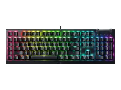 "Razer BlackWidow V4 X" mechaninė žaidimų klaviatūra, geltonas jungiklis, JAV išdėstymas, laidinė, juoda