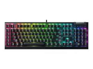 "Razer BlackWidow V4 X" mechaninė žaidimų klaviatūra, geltonas jungiklis, JAV išdėstymas, laidinė, juoda