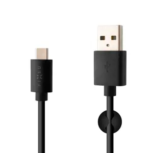 Fiksuotas duomenų perdavimo ir įkrovimo kabelis su USB/USB-C jungtimis, 2 m, juodas