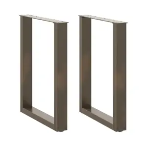 Valgomojo stalo kojelės, U formos, 2 vnt., natūralus plienas, 60x(72-73) cm, plienas