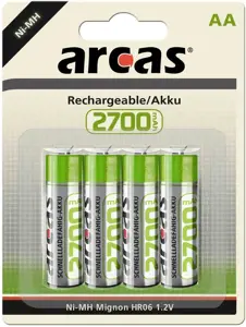 "Arcas" 17727406 AA/HR6, 2700 mAh, įkraunamas Ni-MH, 4 vnt.