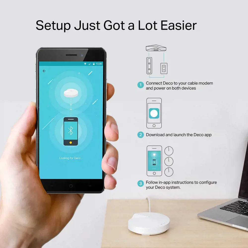 "TP-Link AC1300 Deco" viso namų tinklo "Mesh Wi-Fi" sistema, balta, vidinė, 0 - 40 °C, -40 - 70 °C, 10 - 90 %, 5 - 90 %