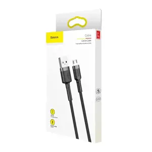 Baseus Cafule Cable Durable Nylon Braided Wire USB | micro USB QC3.0 2.4A 1M black-grey (CAMKLF-BG1)